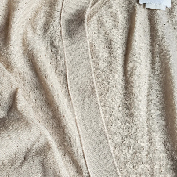 Club Monaco 100% Cashmere Oatmeal Cream Cardigan with 3/4 sleeves women's size S - Picture 4 of 12